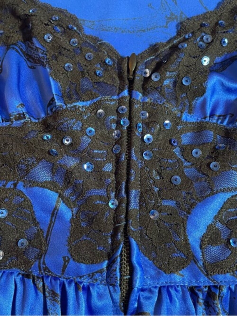 Vintage Betsey Johnson Pterodactyl Dinosaur Dress Cobalt Woman’s Size 4 (S) - Picture 10 of 10